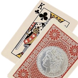 Magic Trick Disappearing Morgan Magnetic Card Coin Combo