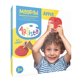 ARTISTA 9315142 Magnetic Drawing Board, Apple, Magnetic Drawing Board, Magic Board for Children from 3 Years, Red