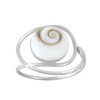 Silverly Women's .925 Sterling Silver White Shiva Eye Shell Spiral