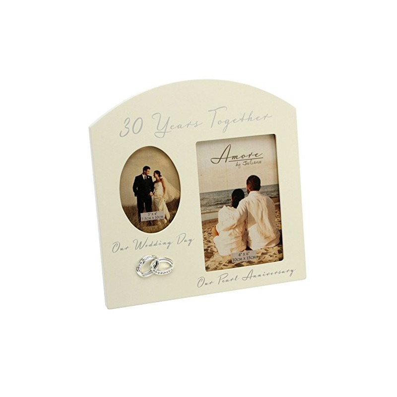 Amore Pearl 30th Anniversary Wedding Gift Cream Photo Frame -