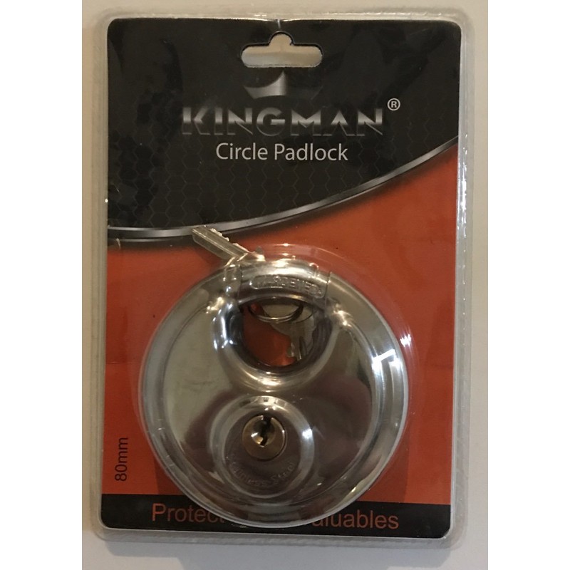 KINGMAN 2 Circle Padlock lock 80mm / 2keys. Protect Your
