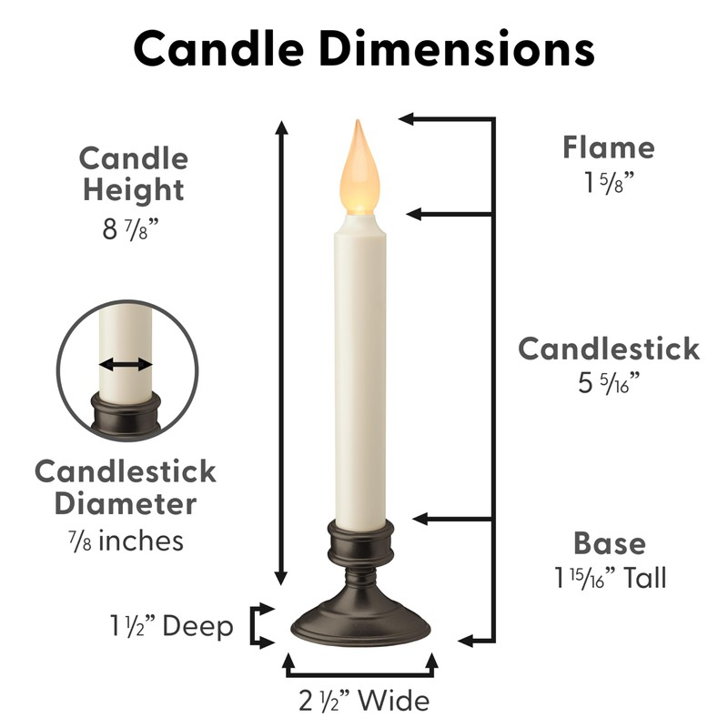 Xodus Innovations FPC1205A-2 Battery Operated LED Window Candle, Dusk to