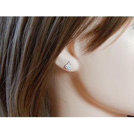 925 Sterling Silver Palette and Paintbrush Stud Earrings (Nickel Free/Hypoallergenic) 14523