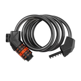 Wire Lock, Extra Thick, Bicycle, Key, Bike/Dial, Lock Lock, Cycle, Anti-Theft, Moped, 5-Digit Type, Security Key, Easy Installation, Cable Bracket Included (Black/Orange, 43.3 inches (110 cm)