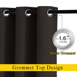 NICETOWN Toffee Brown Blackout Curtains - Home Fashion Ring Top Thermal Insulated Room Darkening Curtains Light Blocking Window Treatments for Bedroom/Nursery (2 Panels, W52 x L95)