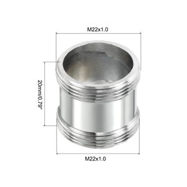 PATIKIL M22*1.0 Male to M22*1.0 Male Thread Faucet Adapter, Chromed Aerator Connector Fitting for Garden Hose Water Filter Pipe, Silver