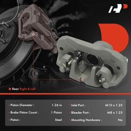 A-Premium Disc Brake Caliper Assembly with Bracket Compatible with Honda Talon 1000X 2019-2022, Talon 1000R 2019-2022, Pioneer 1000 2016-2022 - Rear Driver and Passenger Side