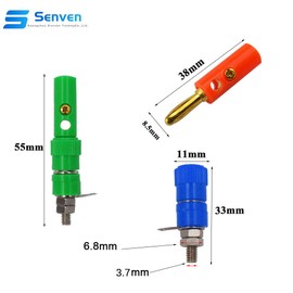 Senven 40Pcs Banana connector, 4mm banana terminal adapter, banana connector terminal, banana panel female connector - 5 colors (20 male + 20 female)