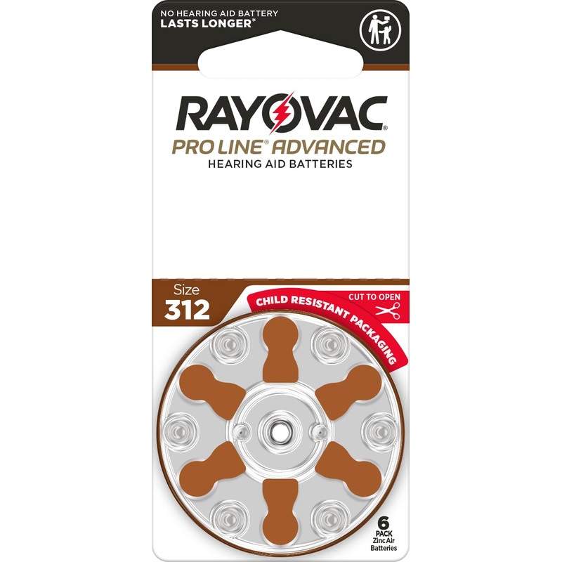 Rayovac Proline Advanced Size 312 Hearing Aid Batteries. Total of