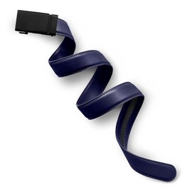 Mission Belt Mens Ratchet Leather Belt - No Holes, 35mm Metal Buckle - 35mm Swat Black Buckle/Blue Leather Strap, Extra Large (39-42)