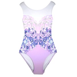 United All Around Maillot de gimnasia para niñas, adultos, niños pequeños, Adorno de encaje de cristal de colores pastel, 15 & UP (AL)