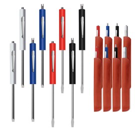 8pcs Pocket Screwdriver Set with 8pcs Synthetic Leather Cases, Removable Screwdriver Pen, Magnetic Slotting, Valve Core Tool Mini Screwdriver with Dual Bits