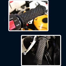 1 Pair 22mm 7/8 Motorcycle Handlebar Grips Covers Universal Motorbike Rubber Hand Grips for Most Motorcycles Bikes
