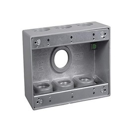 TayMac TB7100S Electrical Box 3-Gang Die Cast, Aluminum 1-Inch Thread, Gray