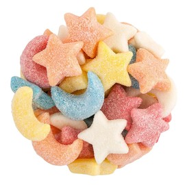 Bayside Candy Gummy Glitter Sour Stars And Moons - Gummy Stars Moon Shaped Glitter Candy - Gummy Glittery Sour Stars and Moons (1LB)