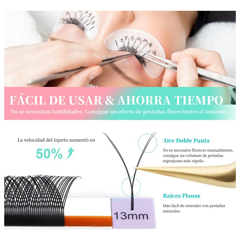 Paquete De Extensiones De Pestañas Nagaraku Con Diseño En Y.