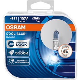 New! Osram H1 (448) Cool Blue Boost 5000K Hyper Blue Bulbs (x2) 62150CBB-HCB