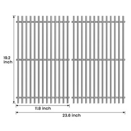 Stanbroil Solid Stainless Steel Cooking Grates for Weber Summit 400 Series Summit E/S 450/440/460/470 Gas Grills With Smoker Box - Heavy Duty grill Grid for Weber 67550 - Set of 2