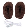 Electric Heated Slippers Temperature Adjustable Winter Soft Plush Heating Shoes