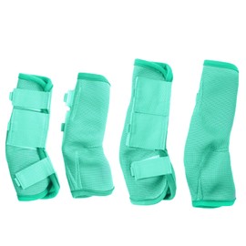Gallopoff Fly Boots for Horses Set of 4, Non-Slip Horse Fly Boots, Comfy Airflow Mesh, No More Stomping & Horsefly Nuisance Green Cob