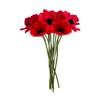 Lezevn 12pcs Artificial Red Flower Remembrance Sunday Flowers for Home