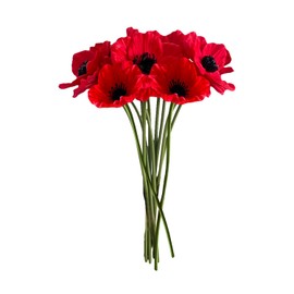 Lezevn 12pcs Artificial Red Flower Remembrance Sunday Flowers for Home Wedding Party Easter Memorial Day Christmas Decor