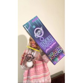 Fresh-AF Glow in the Dark Beer Pong Set,Light up Beer Pong Cups for Indoor Outdoor Night