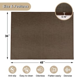 Chair Mat for Hardwood Floor, 36 x 48 inches Heavy Duty PVC Desk Chair Mat for Office Home, Non-Slip Tile Lamiate Floors Protector for Computer Chair Brown