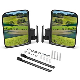 10L0L Golf Cart Mirror, Side Rear View Mirror Fits EZGO Club Car Yamaha Golf Cart and Others Drilling Required or No-drilling Required Hardware Include