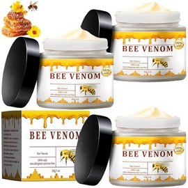 rooroopet 3 Bottle Bee Venom Cream, 2025 New Professional Bee Venom Cream, for Neck,Waist,Back Hand Feet and Legfor All Skin Types