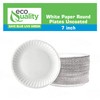 EcoQuality Disposable White 7-Inch Paper Plates Uncoated Small, Everyday Disposable