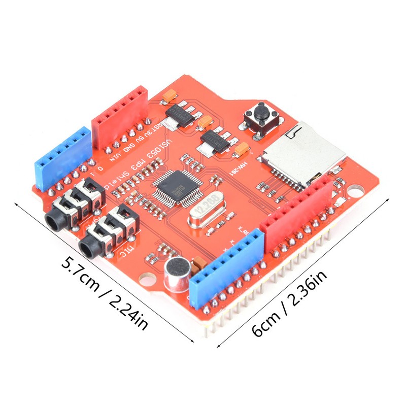 VS1053B Recording/Power Amplifier MP3 Music Shield Board with Memory Card