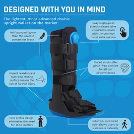Ovation Medical Gen 2 Pneumatic Walking Boot - Lightweight, Low Profile CAM Walker Boot - Premium Medical Boot for Foot Injuries, Ankle Sprains, Fracture Recovery Support, & More (Standard, X-Small)