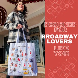 UTOPISH Broadway Tote Bag and Cosmetic Bag Set - Gifts for Musical Theatre Lovers - 26 Unique Designs for Broadway Musical Gifts