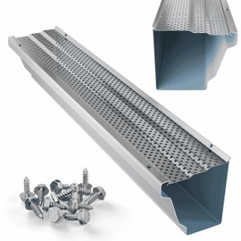 LEAF4GO 5" Gutter Guards Leaf Filter - Domestic Aluminum Gutter Guard - Contractor Grade Rain Gutter Cover - Made in The USA (100 Feet, Mill Finish)