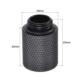 sourcing map Male to Female Extender Fitting G1/4 x 20mm for PC Water Cooling System Black