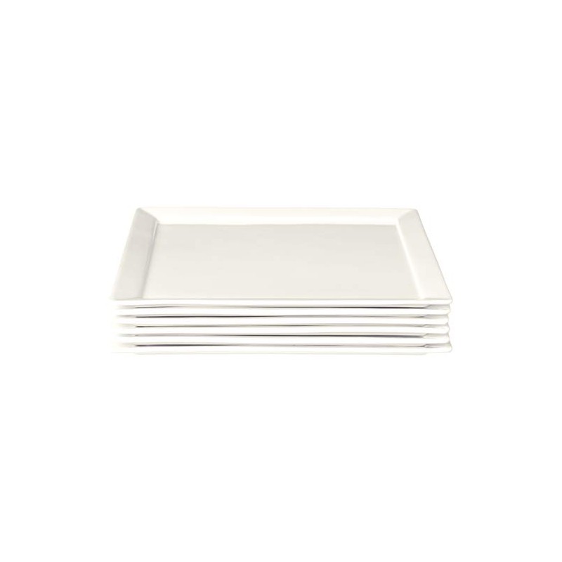 Fortessa Fortaluxe SuperWhite Vitrified China Dinnerware, Tavola 12-Inch Square Flat