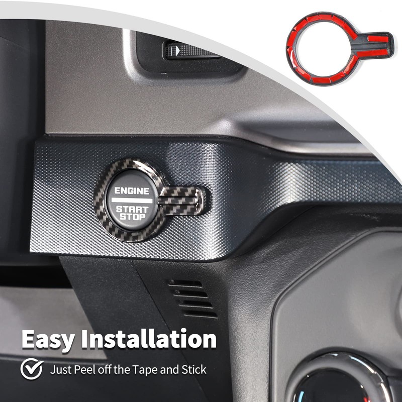 JWWY Bronco Push Start Button Cover Spin Engine Start Stop