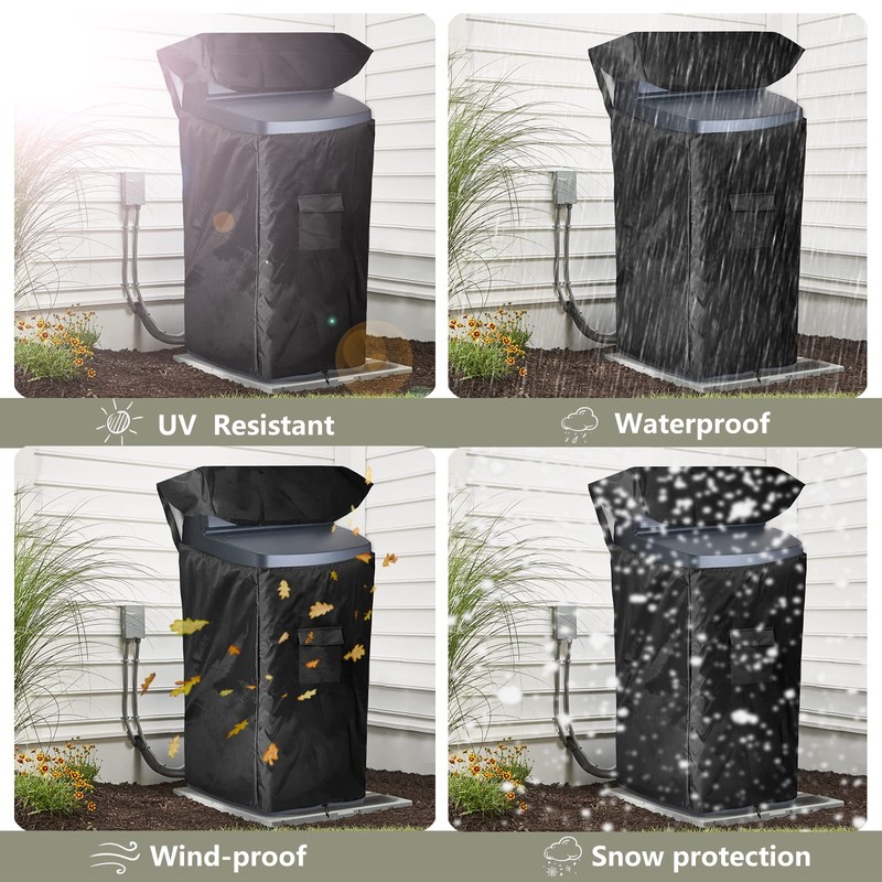 Bitubi Water Softener Cover with Split Zipper,Waterproof Anti-UV(19.5"W x 20.5"