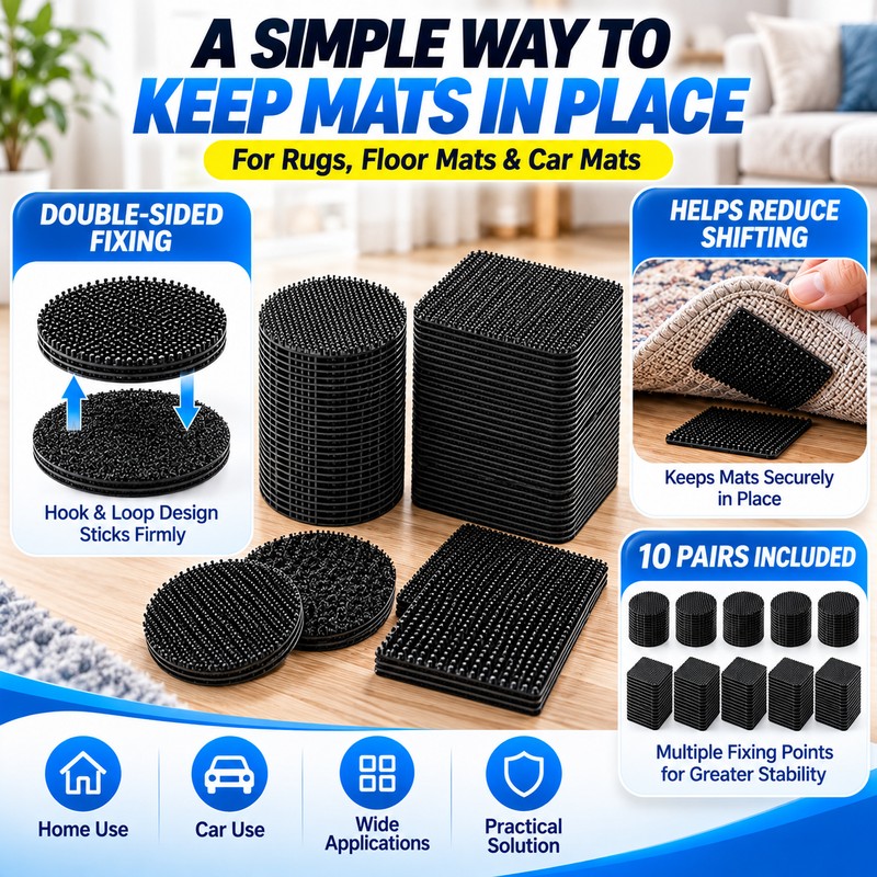 10 Pairs Double-Sided Carpet Grippers for Rugs & Floor Mats