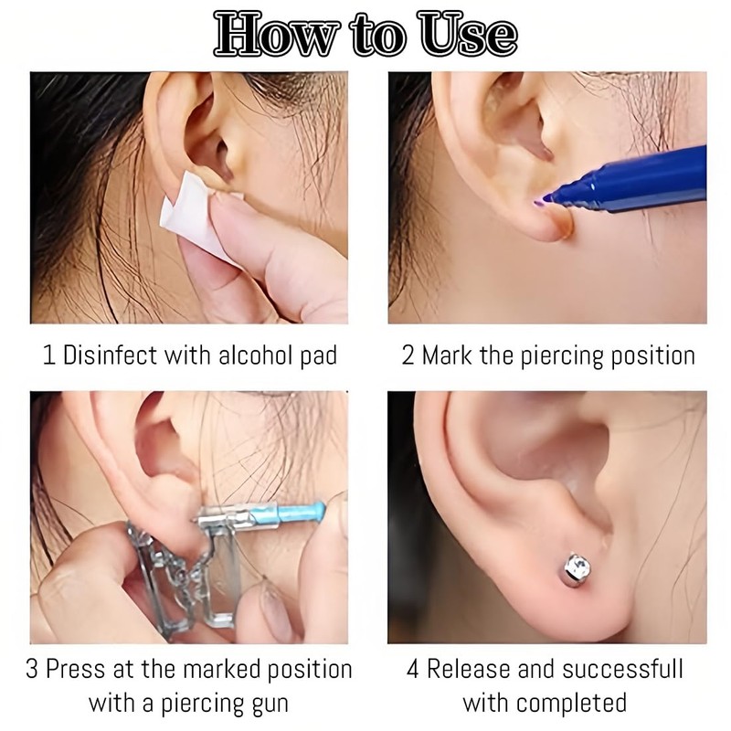 NJCXOLA 10 piercing gun, disposable ear stud gun, children and