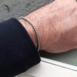 PDTJMTG 925 Sterling Silver Round Box Chain Bracelet 3MM Square Rolo Link Chain Bracelet for Men Women (7)