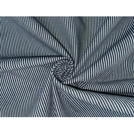 100% Cotton Denim Fabric 58" Wide Available in Three Styles [Denim Navy PIN Stripe Denim Navy Brown and Grey Stripe Denim Sustainable 2 X2 Twill Tencil Cotton] [14042/43/12376] Denim Navy PIN Stripe