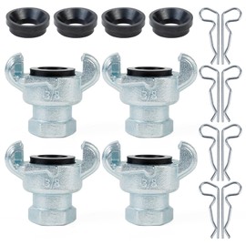 ChillWaves Iron Air Hose Fitting, 3/8" NPT Female 2 Lug Universal Coupling, Chicago Fitting(4-PACK)