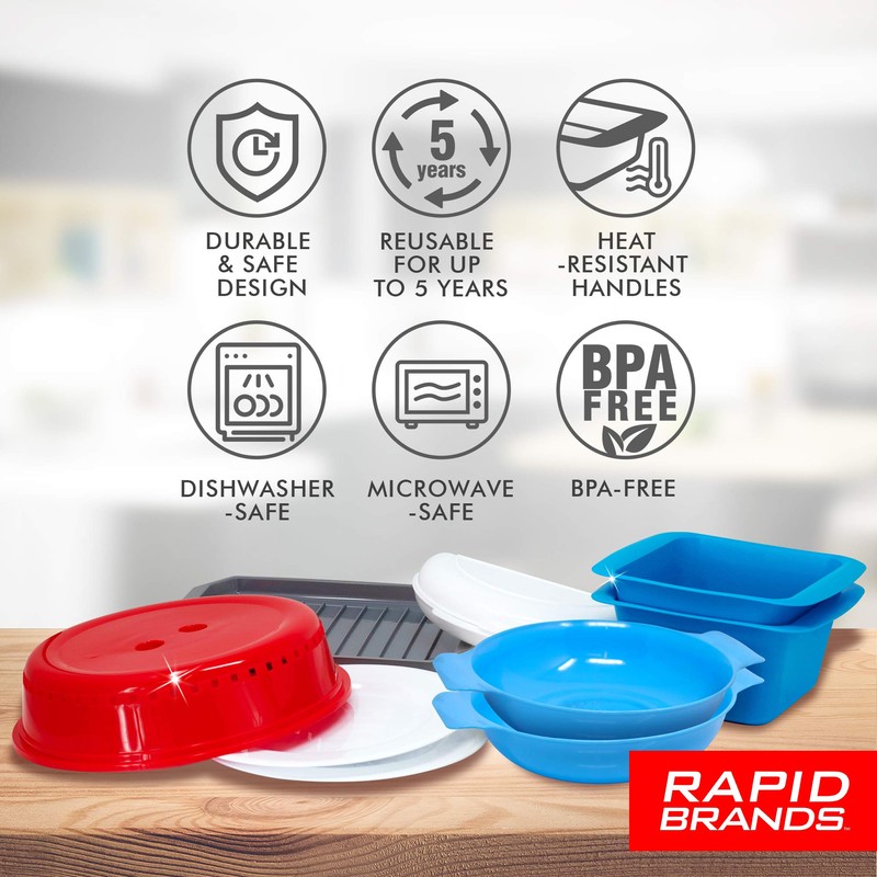 Rapid Brands Deluxe 9-Piece Microwave Cookware & Dinnerware Set |
