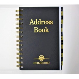 Concord Telephone Address Book Wirebound Polypropylene Clear Cover 16 Part A-Z 185x125mm Ref CV6020