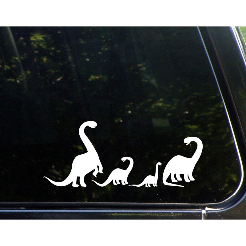 Dinosaur Family 2 Kids - White 8-3/4" x 3-1/2" Car