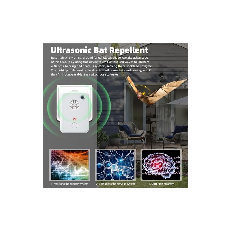 2026 Upgraded Bat Fortress Mini Repeller Indoor Deterrent Ultrasonic Bat
