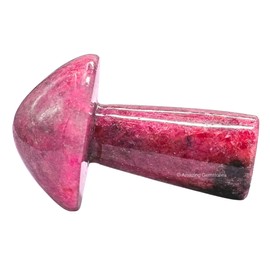 Amazing Gemstone Rhodonite Crystal Mushroom Decor Aesthetic Small Crystals - 2" Little Mushroom Decorations for Home, Office, Room Table Mini Crystals Stone Mushrooms DIY Crystals Gifts