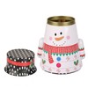 Christmas Candy Iron Box Roly Poly Design Santa Claus Snowman
